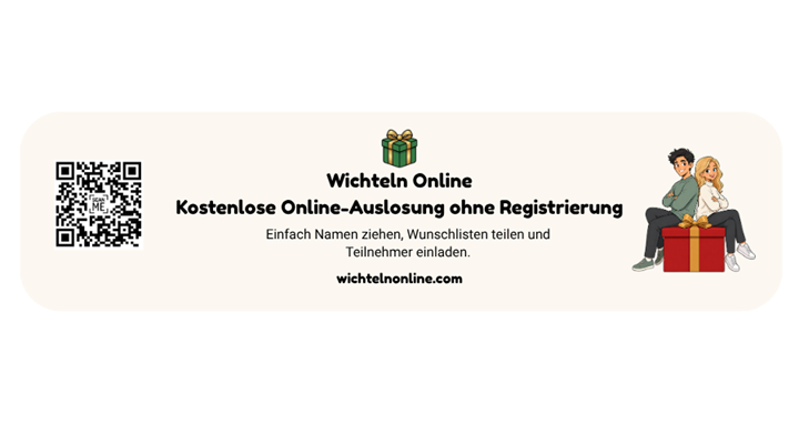 Breiter WichtelnOnline-Banner mit Informationen und QR-Code