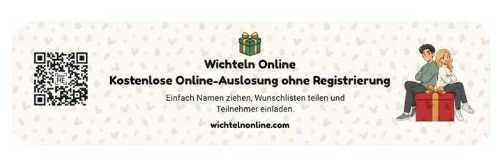 WichtelnOnline-Querbanner mit winterlichem Hintergrund und QR-Code