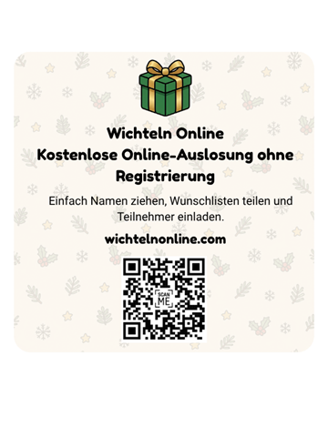 WichtelnOnline-Social-Media-Motiv mit Hintergrund und QR-Code